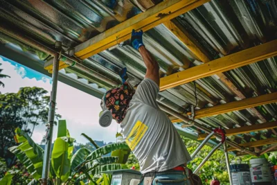 como pintar un techo de zinc con rodillo